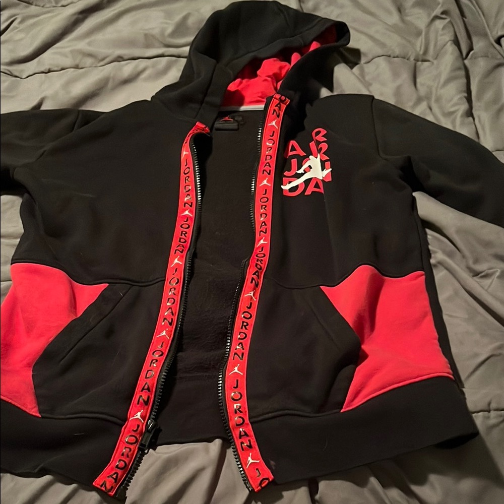 Jordan Kids Black and Red Hoodie